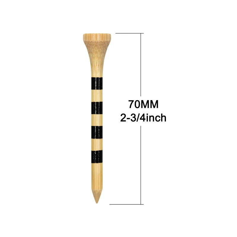 Zivisk Wooden Golf Tees 2-3/4" 100 Count 70mm Natural Color - Image 2